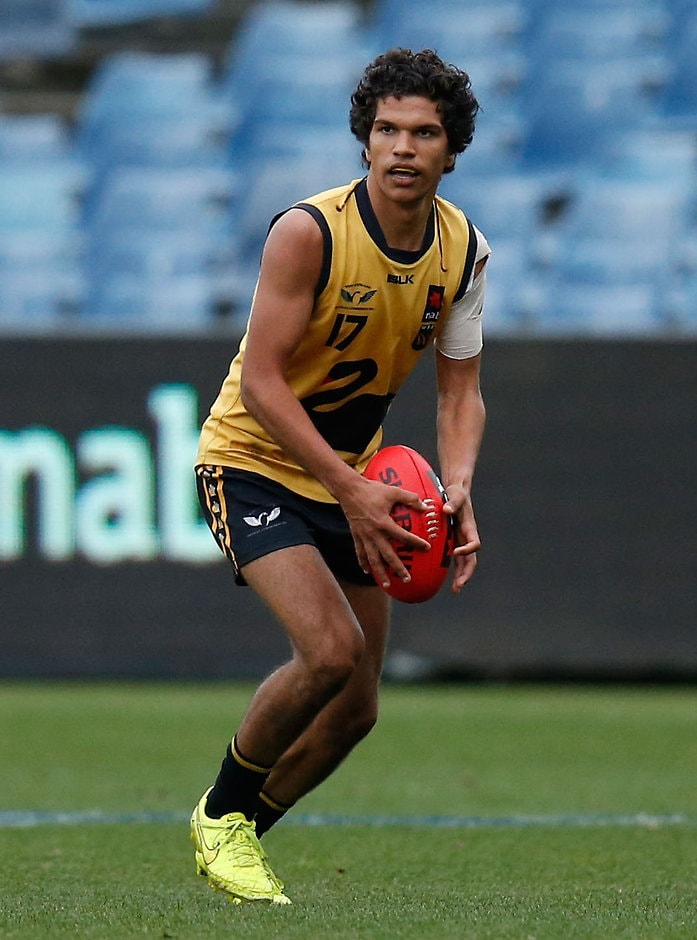 AFL 2015 Under 18 - Vic M v WA GEELONG, AUSTRALIA - JUNE 26: Sam Petrevski-Seton of Western Australia in action during the 2015 AFL Under 18 match between Vic Metro and Western Australia at Simonds Stadium, Geelong on June 26, 2015. (Photo by Michael Willson/AFL Media)